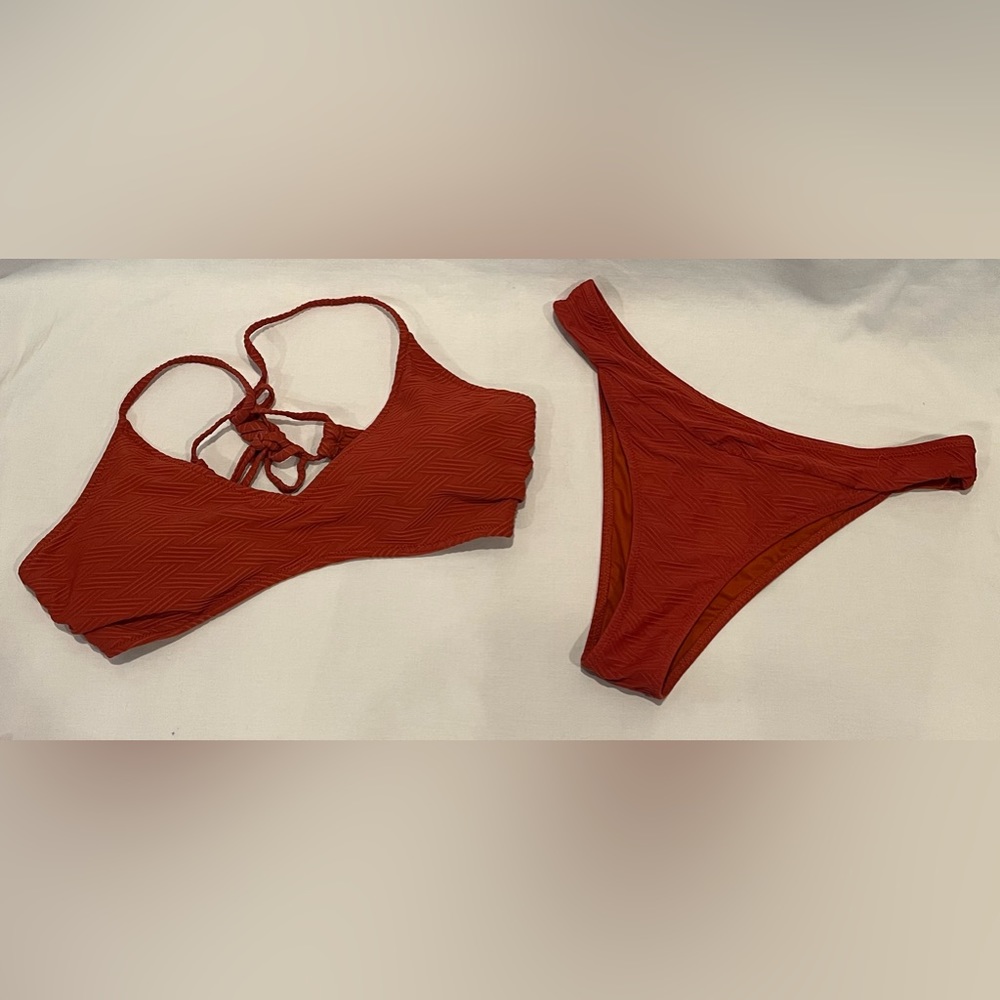 Textured Open-Back Cupshe Bikini